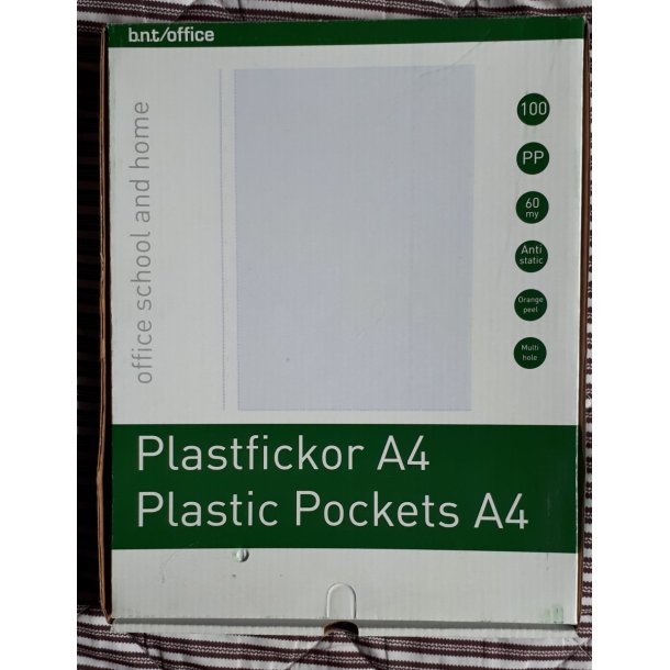 PLASTLOMMER A4 60 my 100 stk